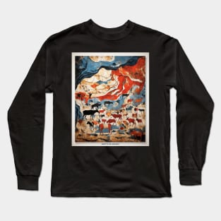 Lascaux Cave France Vintage Poster Tourism Long Sleeve T-Shirt